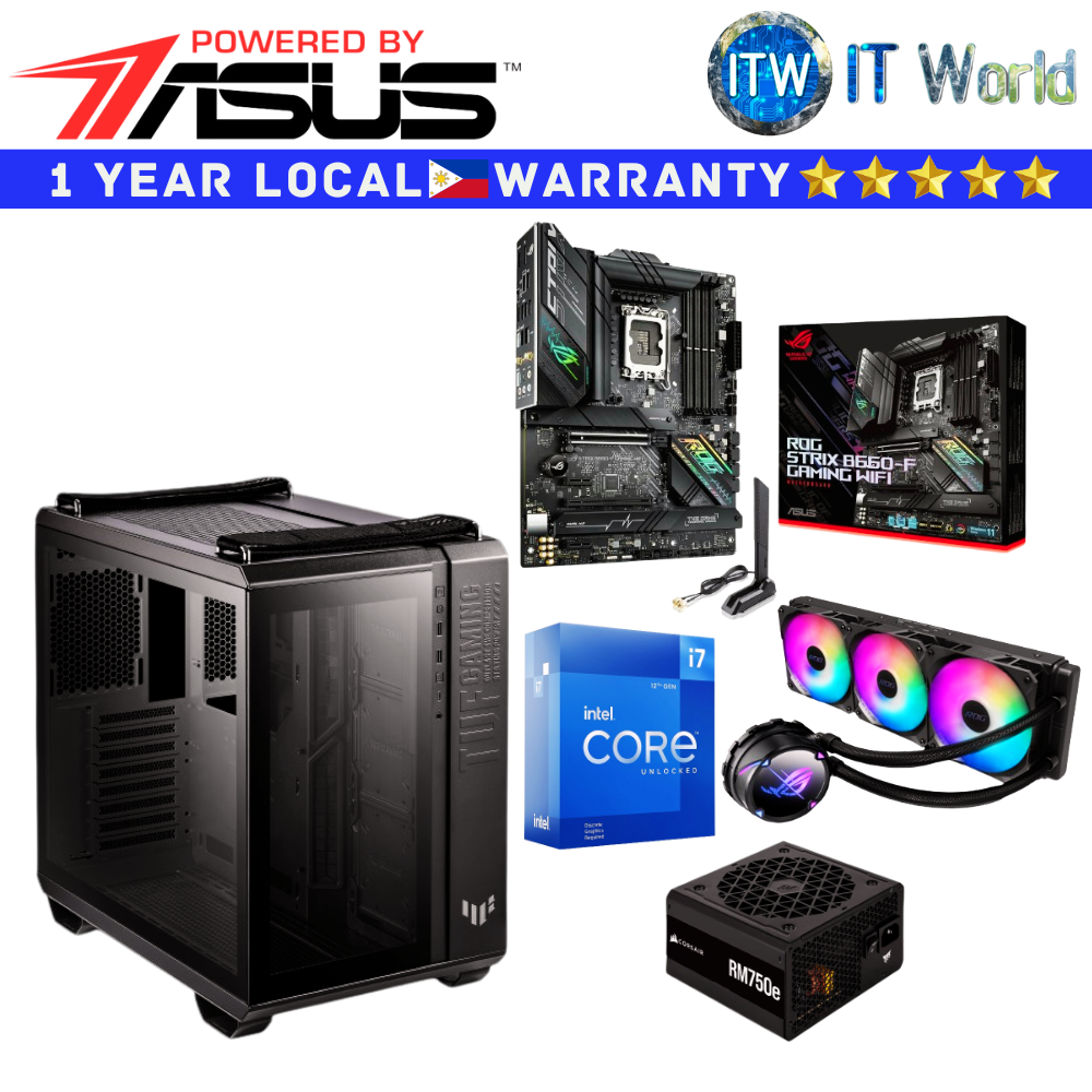 Powered by ASUS Desktop Computer Set Horizon Build i7-12700KF ROG Strix B660-F Gaming Wifi D5