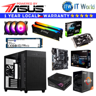 Gaming PC Powered by ASUS Desktop Computer Set Moon Build 5 5500 3050 OC RTX