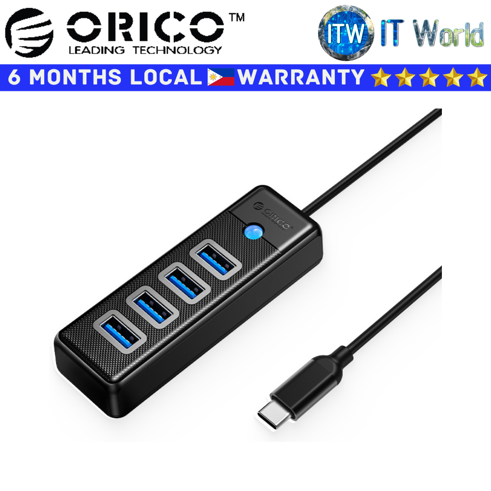 Orico USB Hub 4-Ports USB 3.0 Hub Black (PW4U-C3-015-BK-EP)