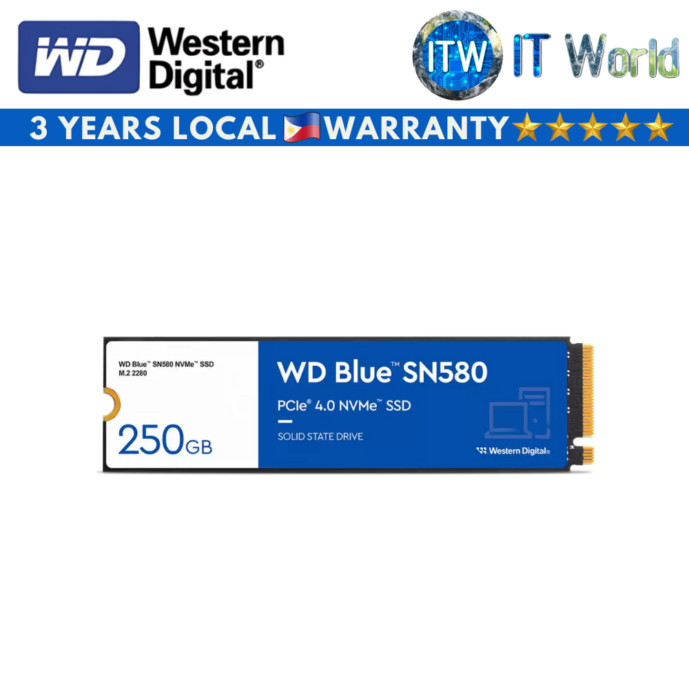 Western Digital 250GB NVMe SSD M.2 NVMe SSD Blue SN580 (WDS250G3B0E)