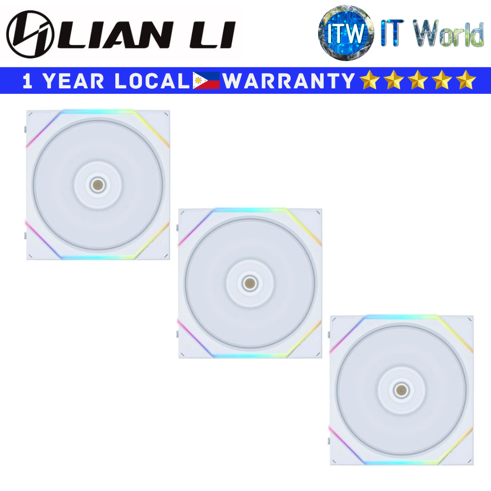 Lian Li PC Fan Uni Fan TL 120 RGB Fluid Dynamic Bearing Triple Fan (Black | White) (White)