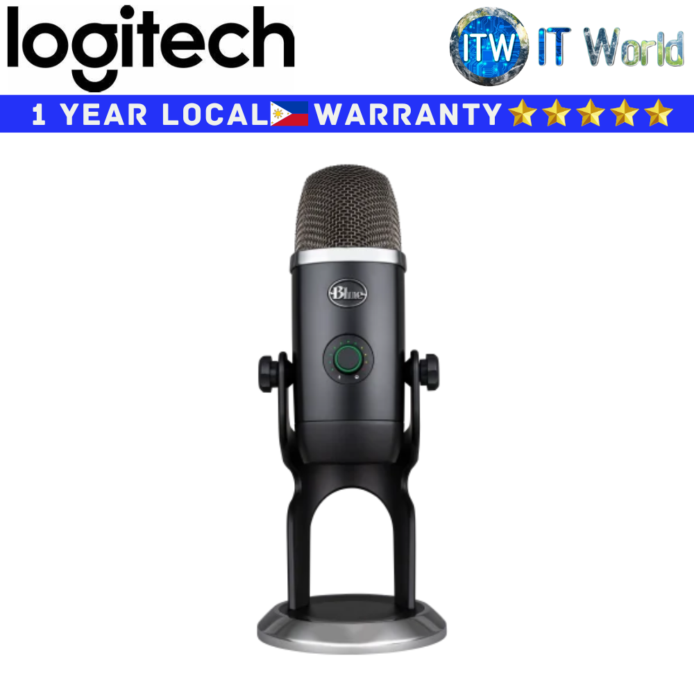 Logitech Blue Microphone for PC Yeti X Black Professional Multi-Pattern USB Microphone w/ Blue VO!CE