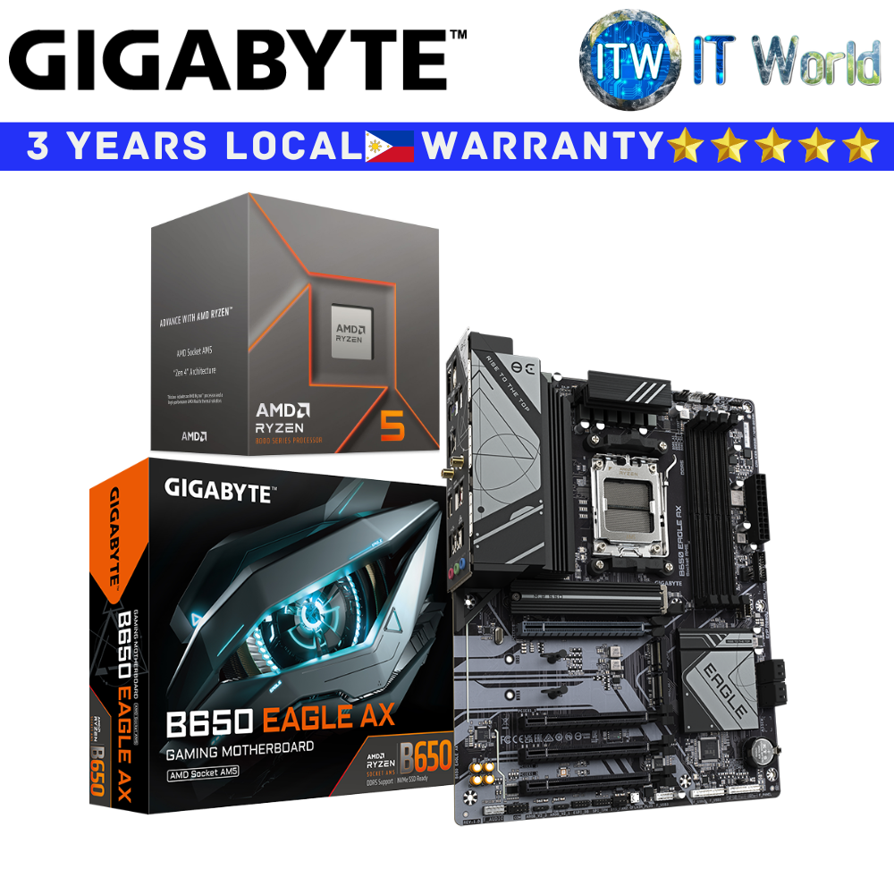 Gigabyte Bundle Ryzen Motherboard AMD 5 8400F with Gigabyte B650 Eagle AX