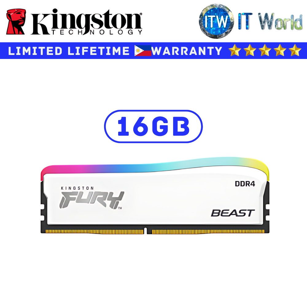 Kingston DR4 RAM 8GB/16GB 3200MT/s CL16 FURY Beast RGB Special Edition XMP Non-ECC Unbuffered DIMM