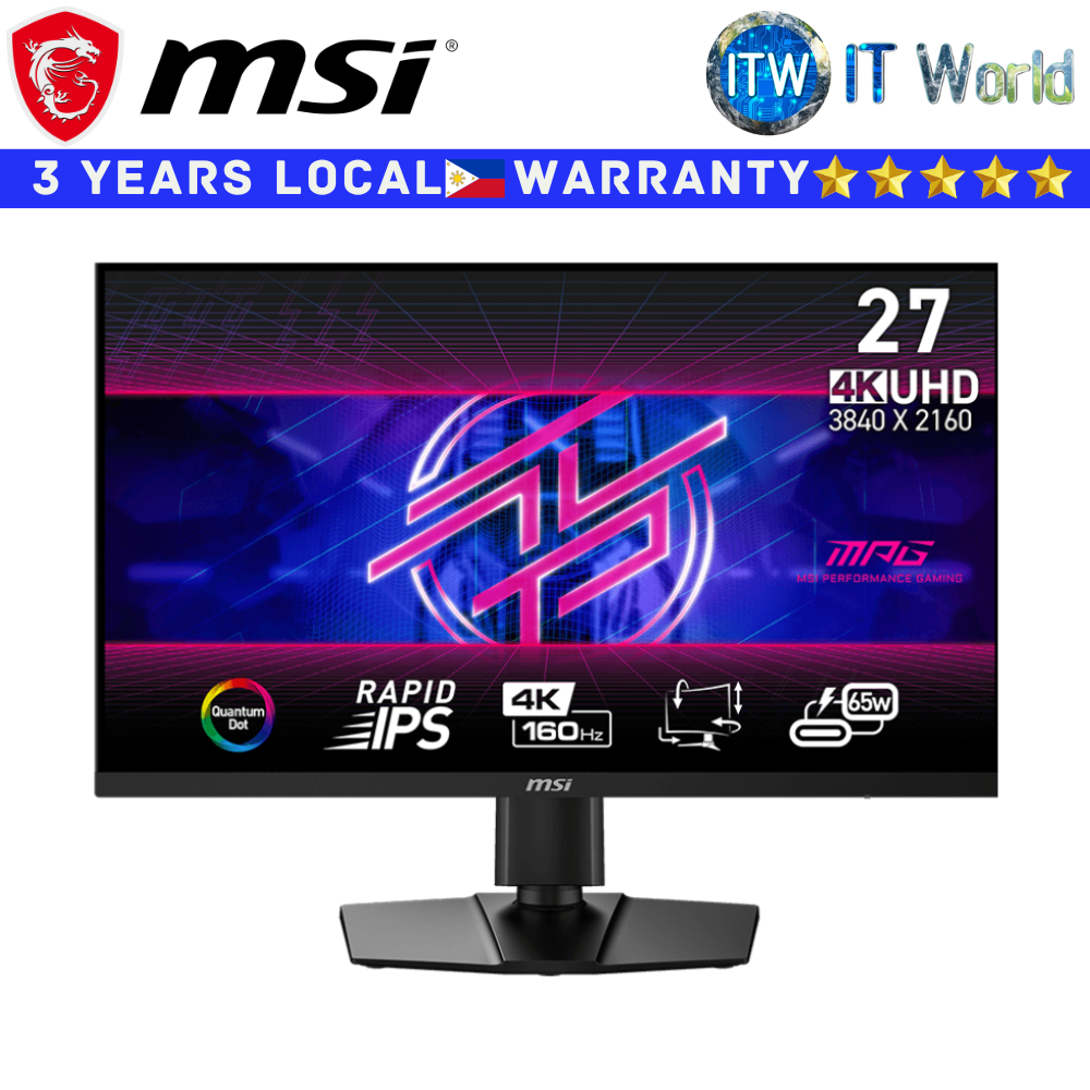 MSI Gaming Monitor 27&quot; (3840 x 2160 UHD) / 160Hz / Rapid IPS / 0.5ms MPG 274URF QD