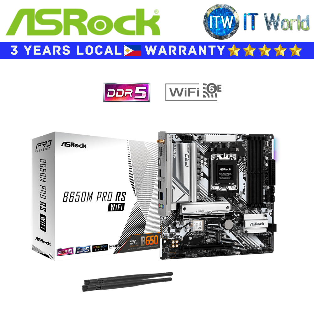 Asrock Motherboard B650M Pro RS Wifi mATX AM5 DDR5