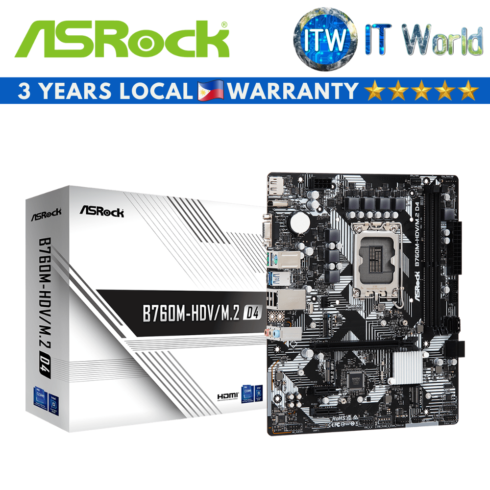 ASROCK B760M-HDV/M.2 D4 MicroATX LGA1700 DDR4 Motherboard