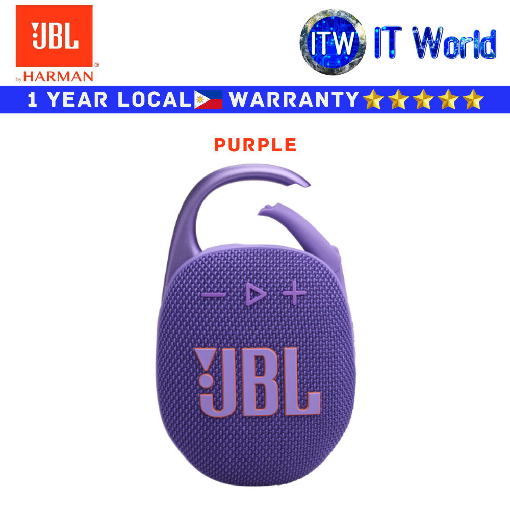 JBL Harman Bluetooth Speaker Clip 5 Portable (Purple)