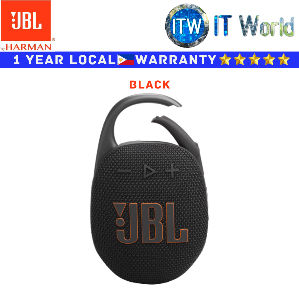 JBL Harman Bluetooth Speaker Clip 5 Portable (Black/Black Orange/Blue/Pink/Purple/Red/White) (Black)