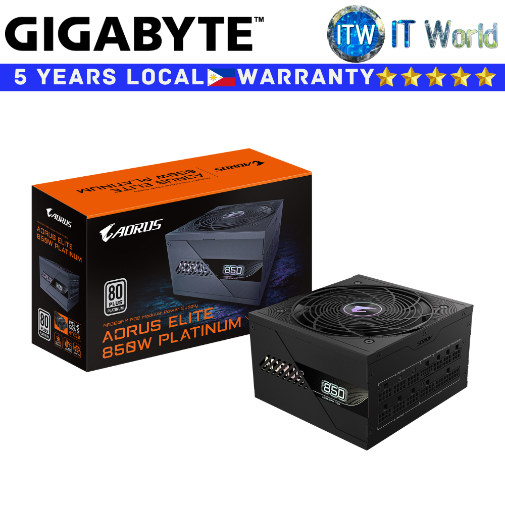 Gigabyte Aorus Elite PSU 850Watts Power Supply Unit AE850PM PG5 80+ Platinum (GP-AE850PM PG5)