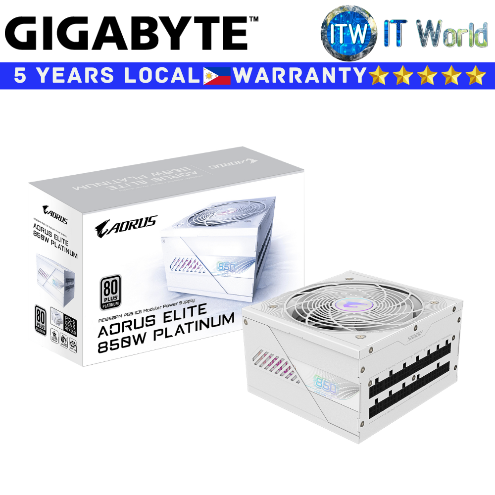 Gigabyte Aorus Elite PSU 850W Power Supply Unit AE850PM PG5 Ice Modular (GP-AE850PM-PG5-ICE)