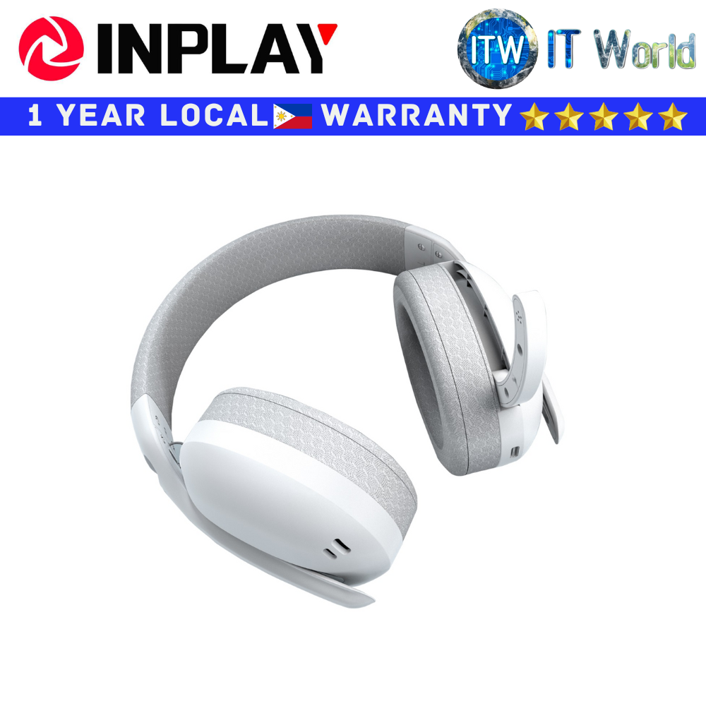 Inplay Headset Headphones HT220 Light Weight Stereo HD Sound Wireless Headset (Black/White) (White)