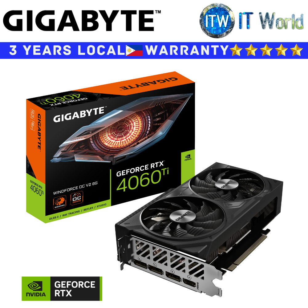 Gigabyte RTX 4060 Ti Windforce OC V2 8GB GDDR6 Geforce Graphic Card (GV-N406TWF2OCV2-8GD)