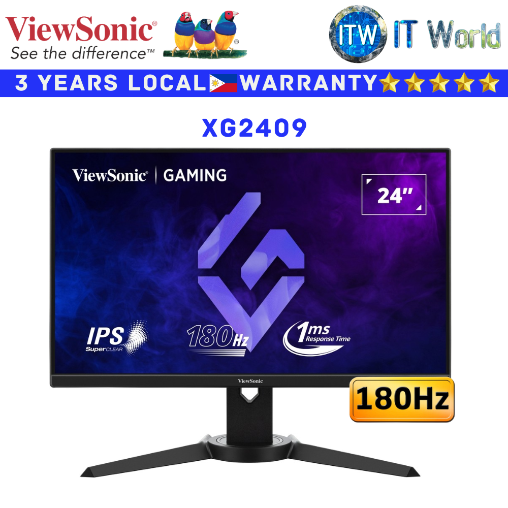 Viewsonic Gaming Monitor XG2409 24&quot; 1920 x 1080 FHD 180Hz IPS 1ms Flicker-free FreeSync