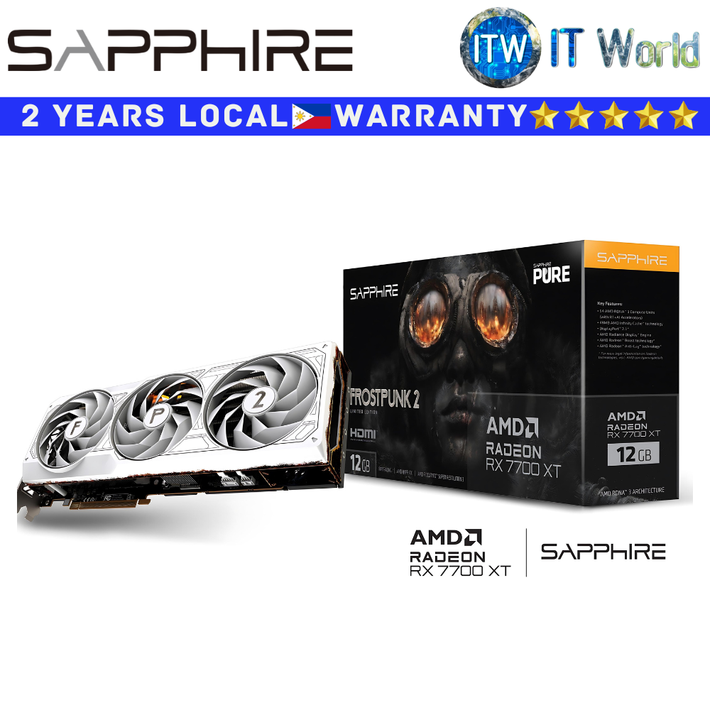 Sapphire RX 7700 XT 12GB GDDR6 Frostpunk 2 Edition AMD Radeon Graphic Card SPR-11335-08-50G