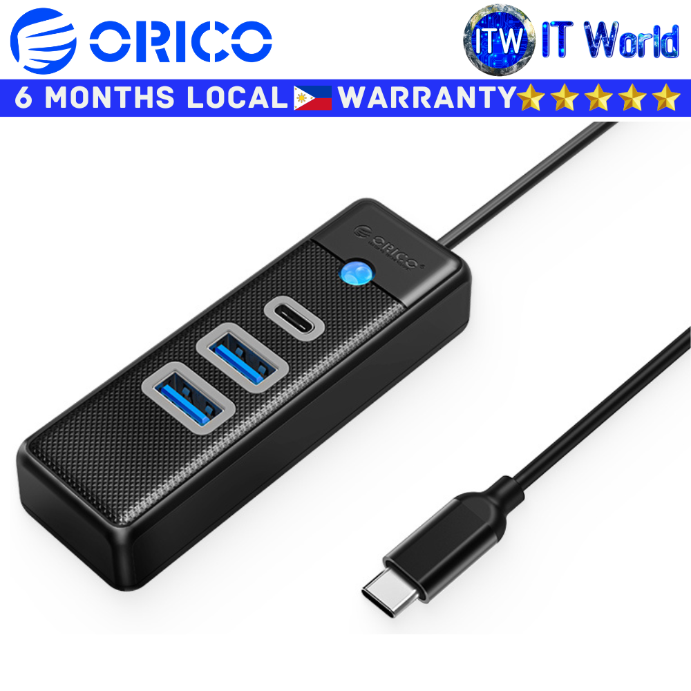 Orico USB Hub PWC2U-C3-015 3-port USB-C 3.0 5Gbps Stable Connection Black (PWC2U-C3-015-BK-EP)