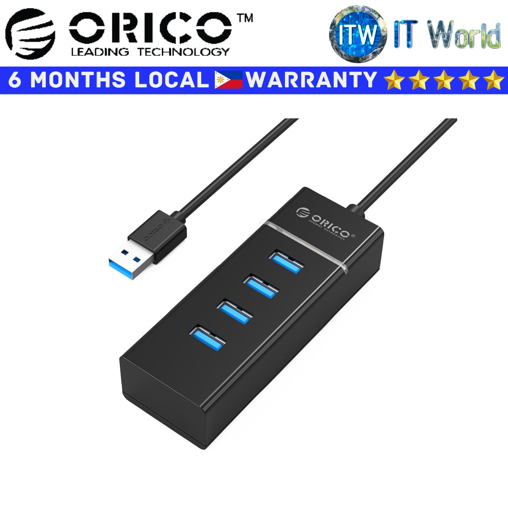 Orico USB Hub Ultra-slim 4 Ports USB 3.0 Hub Black (W6PH4-U3-V1-BK-BP)