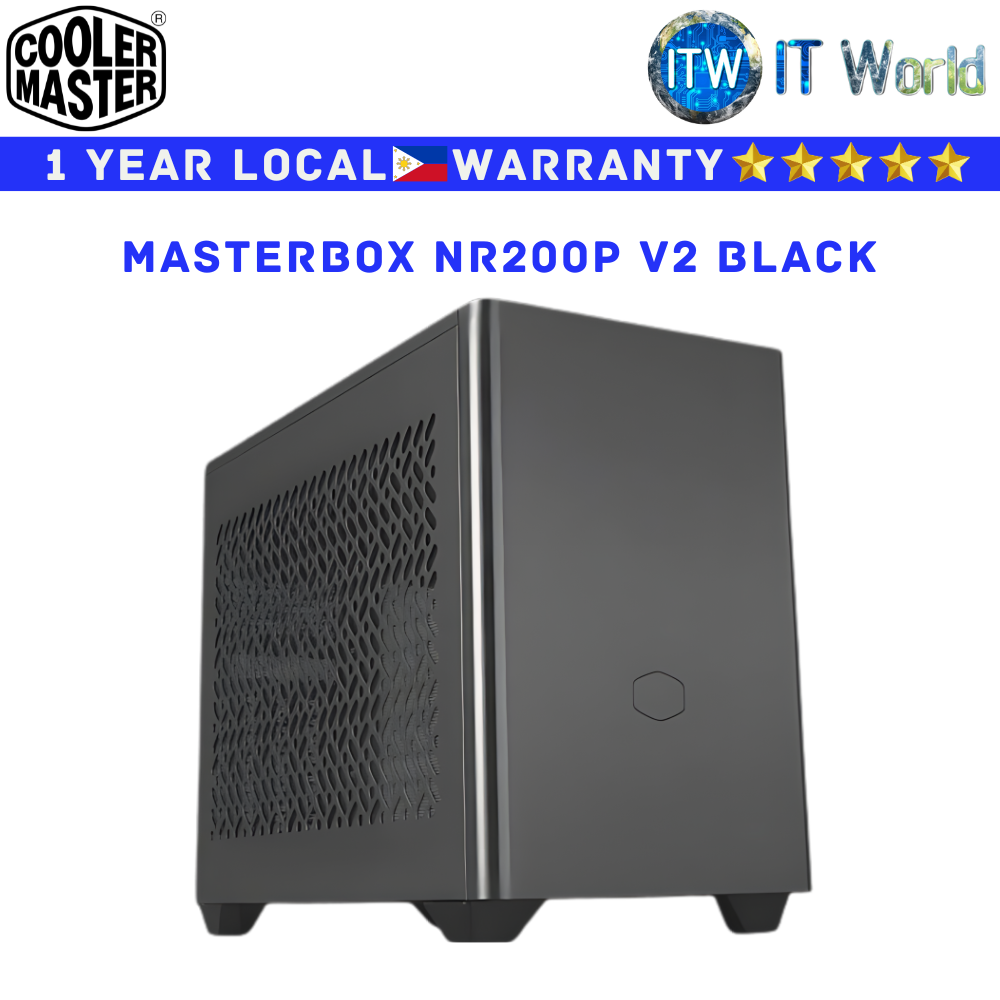 Cooler Master mITX Computer PC Case Masterbox NR200P V2 Black mini-ITX Tempered Glass (MCB-NR200PV2-KCNN-S00)