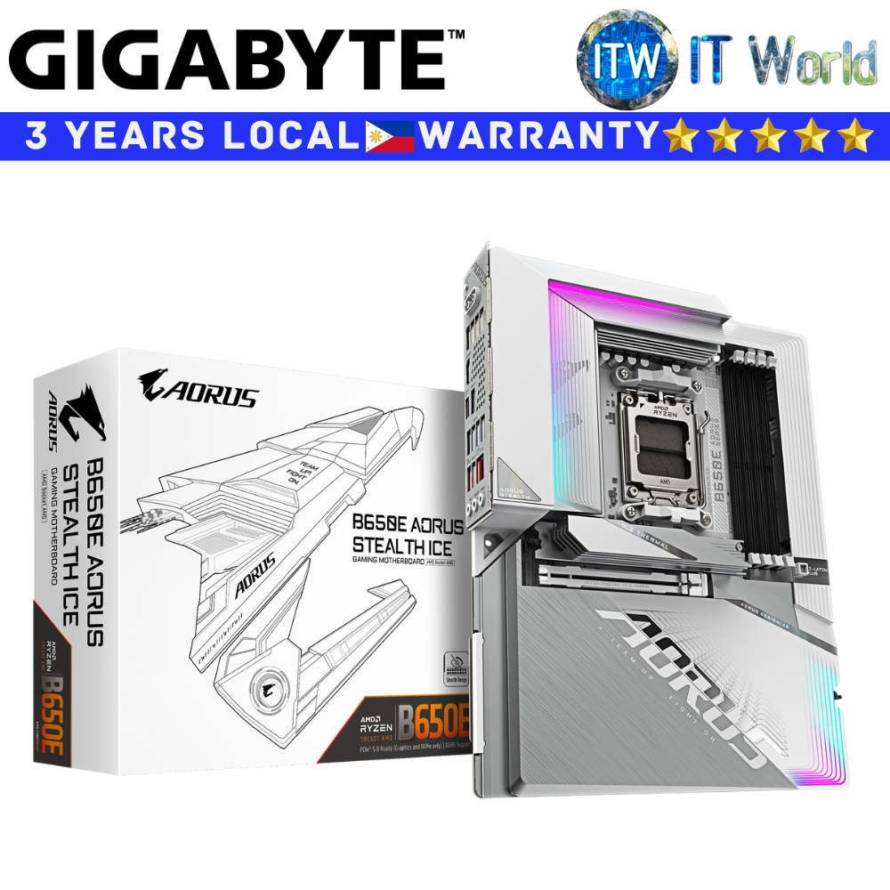 Gigabyte Motherboard B650E Aorus Stealth Ice ATX AM5 DDR5 GA-B650E-A-STEALTH-ICE