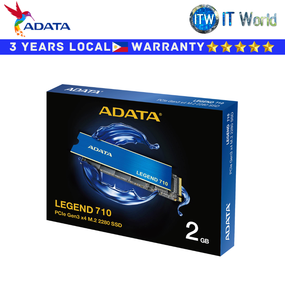 Adata 2TB NVMe SSD M 2 NVMe SSD Legend 710 PCIe Gen3 x4 M.2 2280 (AD-ALEG-710-2TCS)