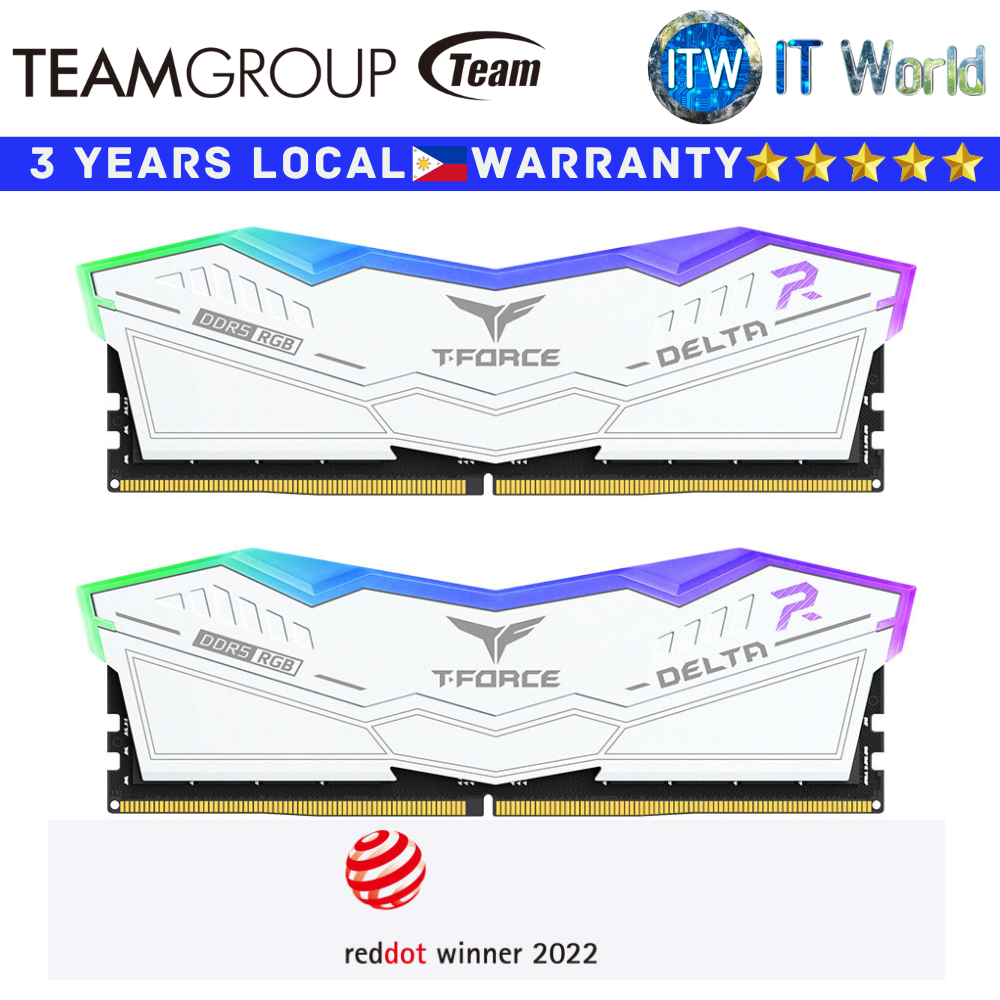 Teamgroup DDR5 RAM 32GB (2x16GB) Delta RGB 5600Mhz Dekstop Memory (FF4D532G5600HC36BDC01)