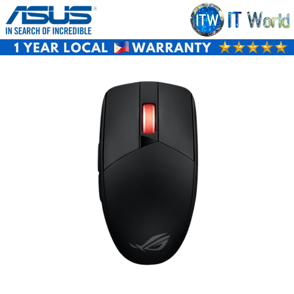 Asus ROG Strix Impact III Wireless Gaming Mouse, 57 G Lightweight, 36K DPI Sensor, Bluetooth &amp; 2.4GHz RF, ROG SpeedNova, Up to 618hrs Battery Life, Replaceable Switches, ROG Omni Receiver, Black