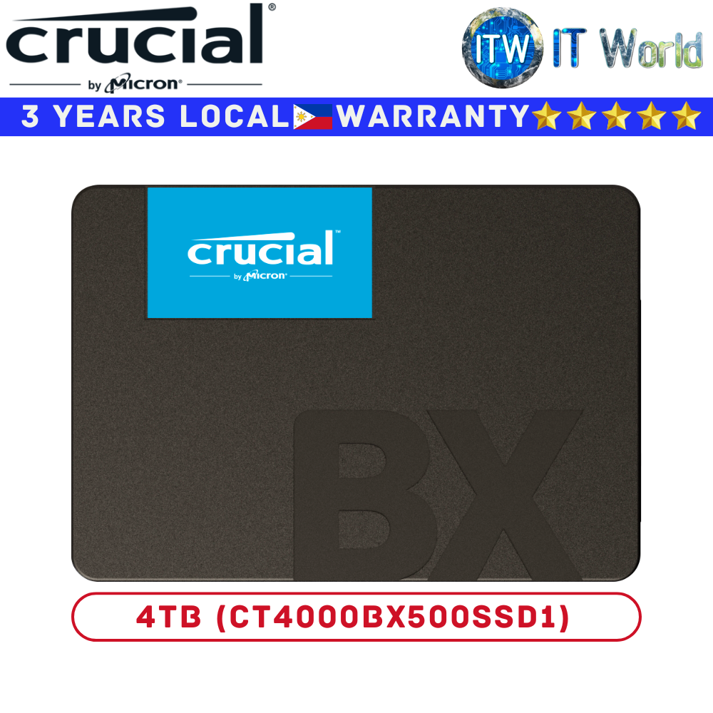 Crucial 4TB SSD BX500 2.5-inch SATA 6Gb/s Read 540MB/s Write 500MB/s Internal (4TB)