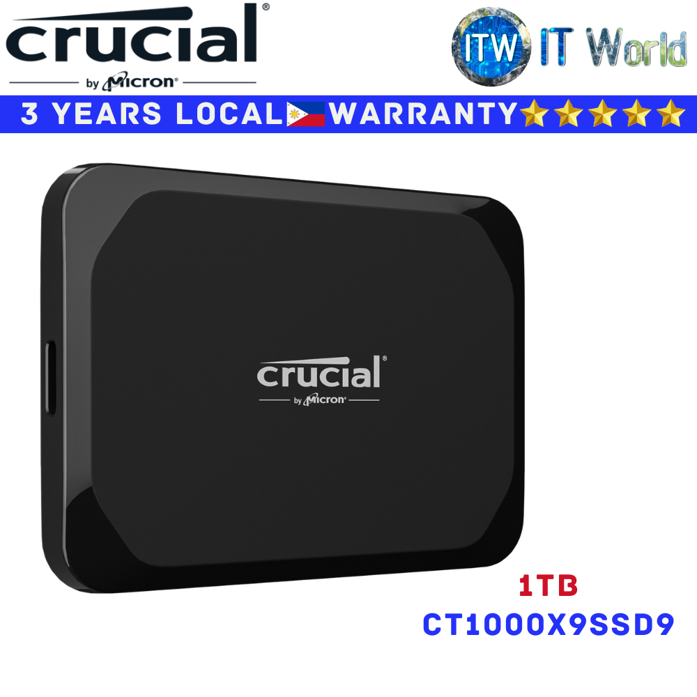 Crucial Portable SSD X9 1TB/2TB/4TB External USB 3.2 Gen-2 (10Gb/s) (1TB)