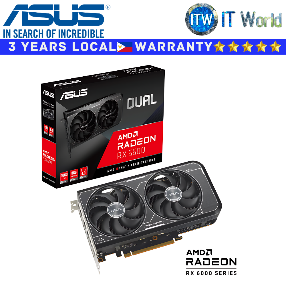 ASUS RX 6600 V3 Dual 8GB GDDR6 AMD Radeon Graphic Card (DUAL-RX6600-8G-V3)