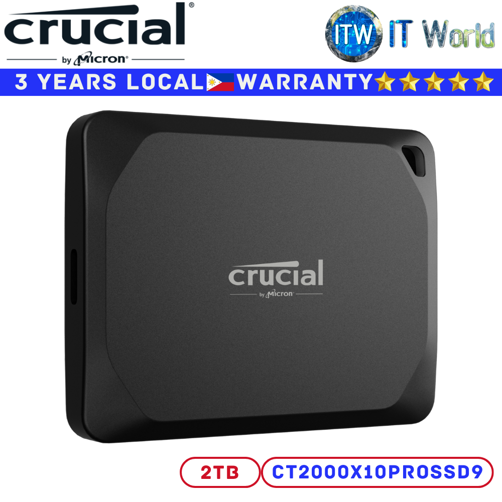 Crucial 2TB Portable SSD X10 Pro External USB 3.2 Gen-2 2x2 (20Gb/s) (2TB)