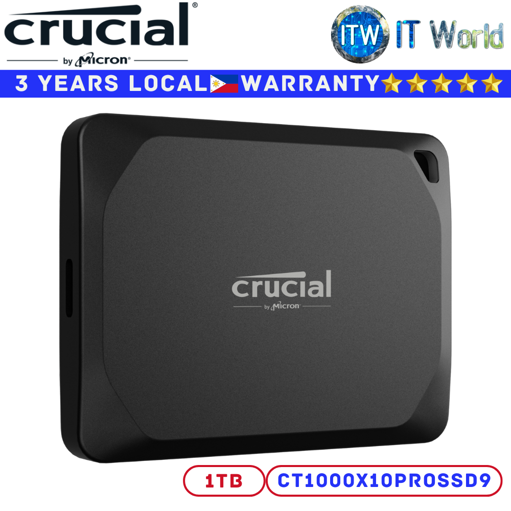 Crucial 1TB Portable SSD X10 Pro External USB 3.2 Gen-2 2x2 (20Gb/s) (1TB)