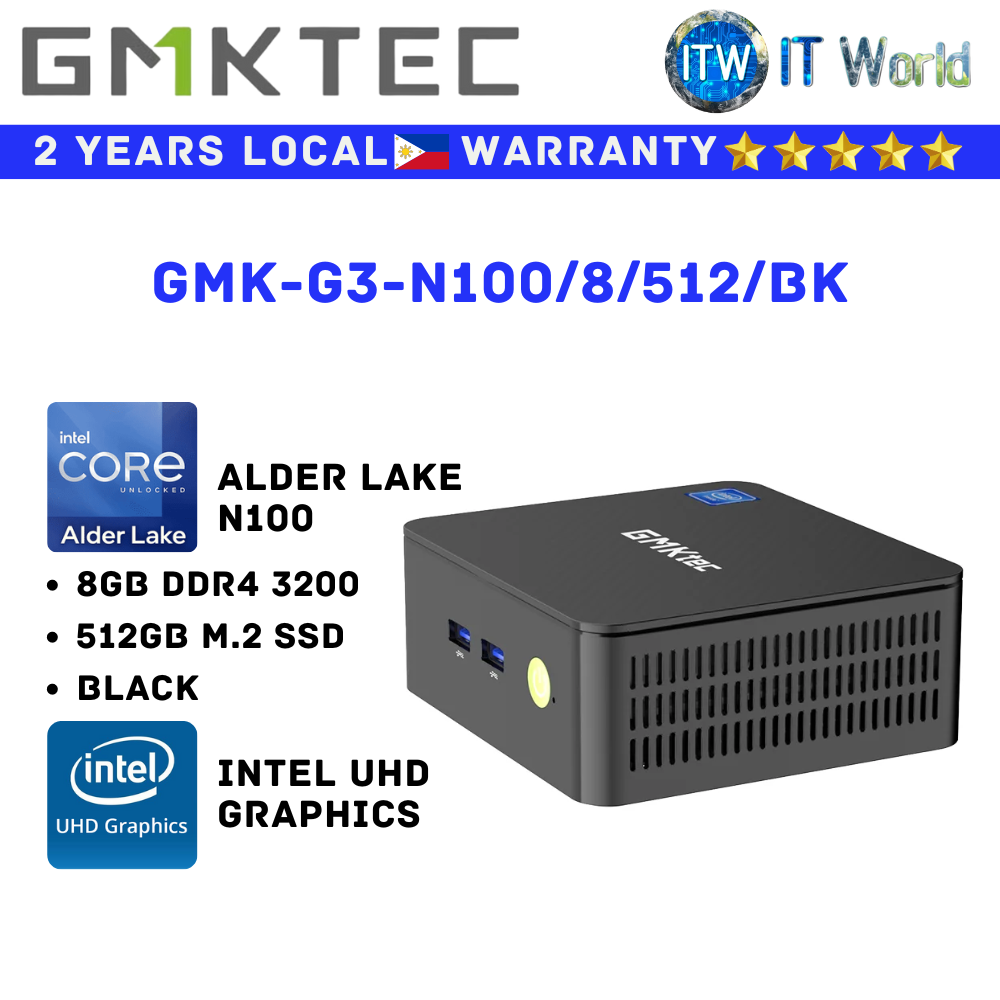 GMKtec Mini PC All in One Desktop PC Nucbox G3 PC Kit (GMK-G3-N100/8/512/BK)