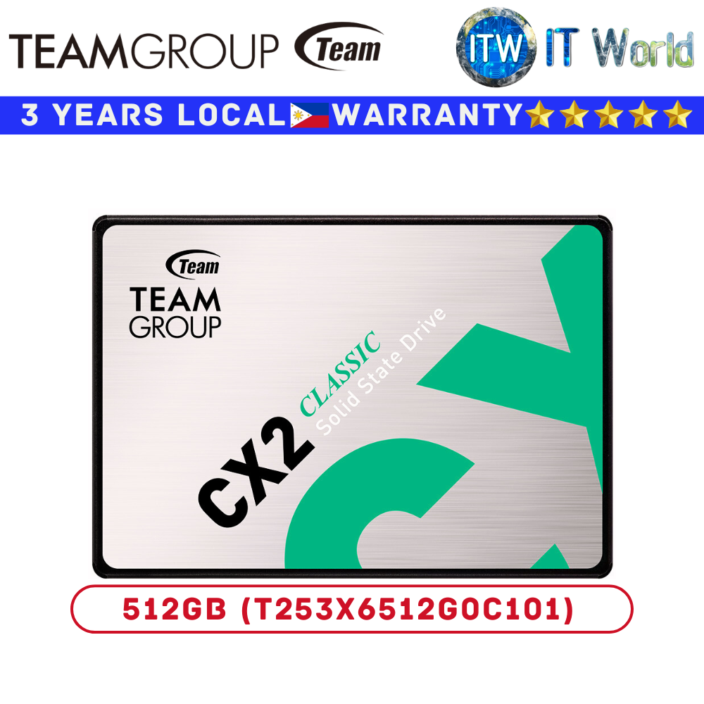 Teamgroup 512GB SSD CX2 SATA III 6Gb/s Internal (T253X6512G0C101)