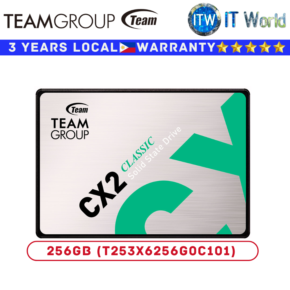 Teamgroup 256GB SSD CX2 SATA III 6Gb/s Internal (T253X6256G0C101)