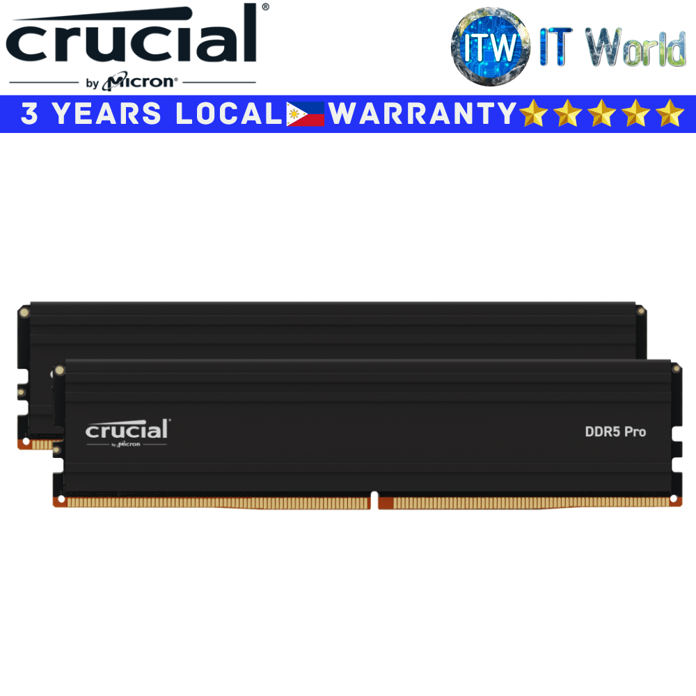 Crucial DDR5 RAM Pro 64GB (32GBx2) 5600Mhz Unbuffered UDIMM Desktop Memory (CP2K32G56C46U5)