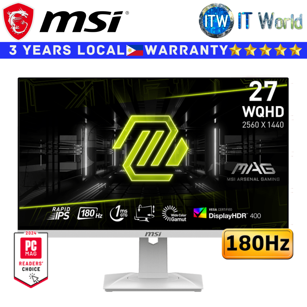 MSI Gaming Monitor MAG 274QRFW 27&quot; 2560x1440 WQHD / 180Hz / Rapid IPS / 1ms GTG / AMD FreeSync