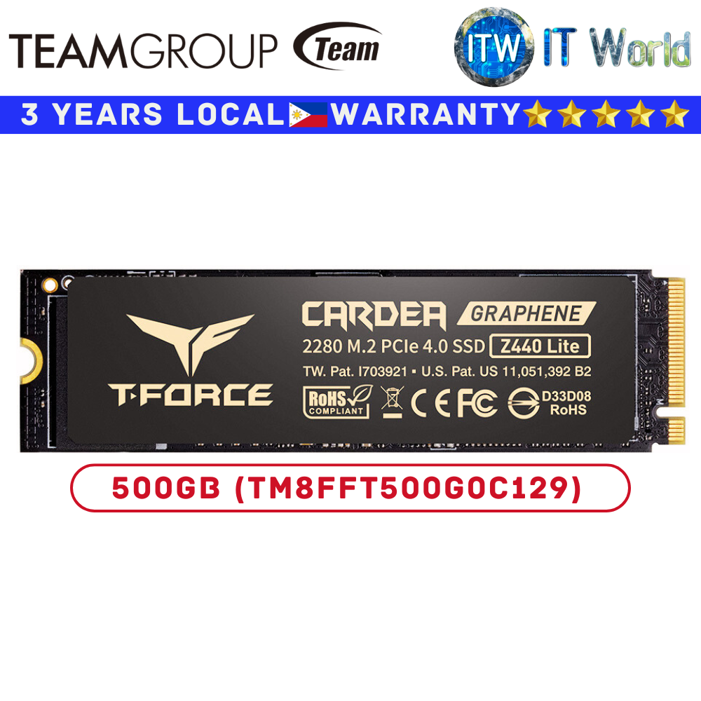 Teamgroup 500GB M 2 NVMe M.2 NVMe SSD Z440 Lite PCIe Gen4 Internal (TM8FFT500G0C129)