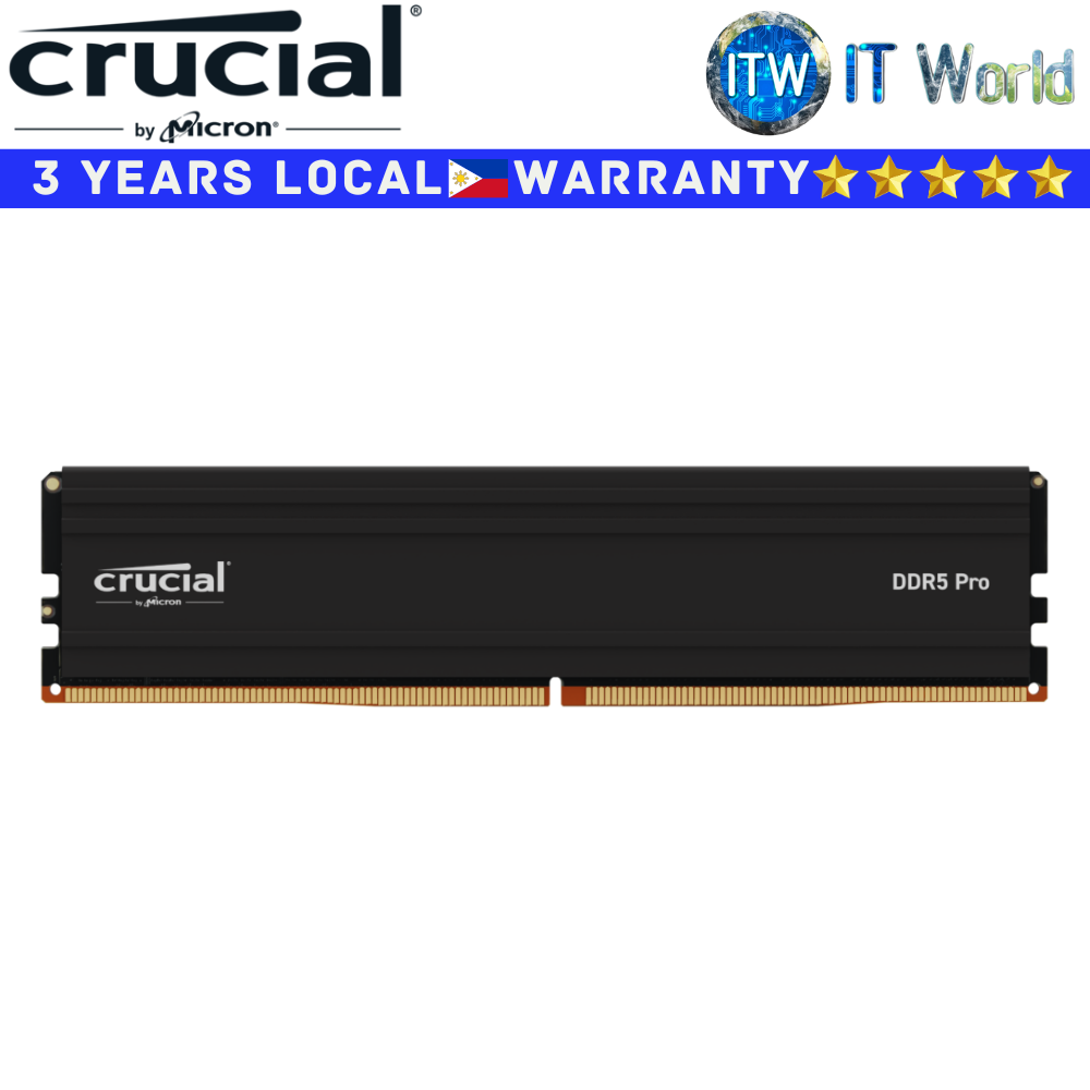 Crucial DDR5 RAM Pro 32GB (1x32GB) 5600MT/s Unbuffered UDIMM Desktop Memory (CP32G56C46U5)