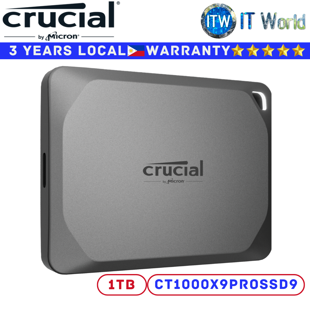 Crucial 1TB Portable SSD X9 Pro External USB 3.2 Gen-2 (10Gb/s) (CT1000X9PROSSD9)