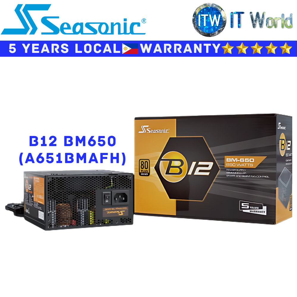 Itw | Seasonic PSU 550W/650W Power Supply Unit B12 BM Series 80+ Bronze Semi-Modular (BM550 | BM650)