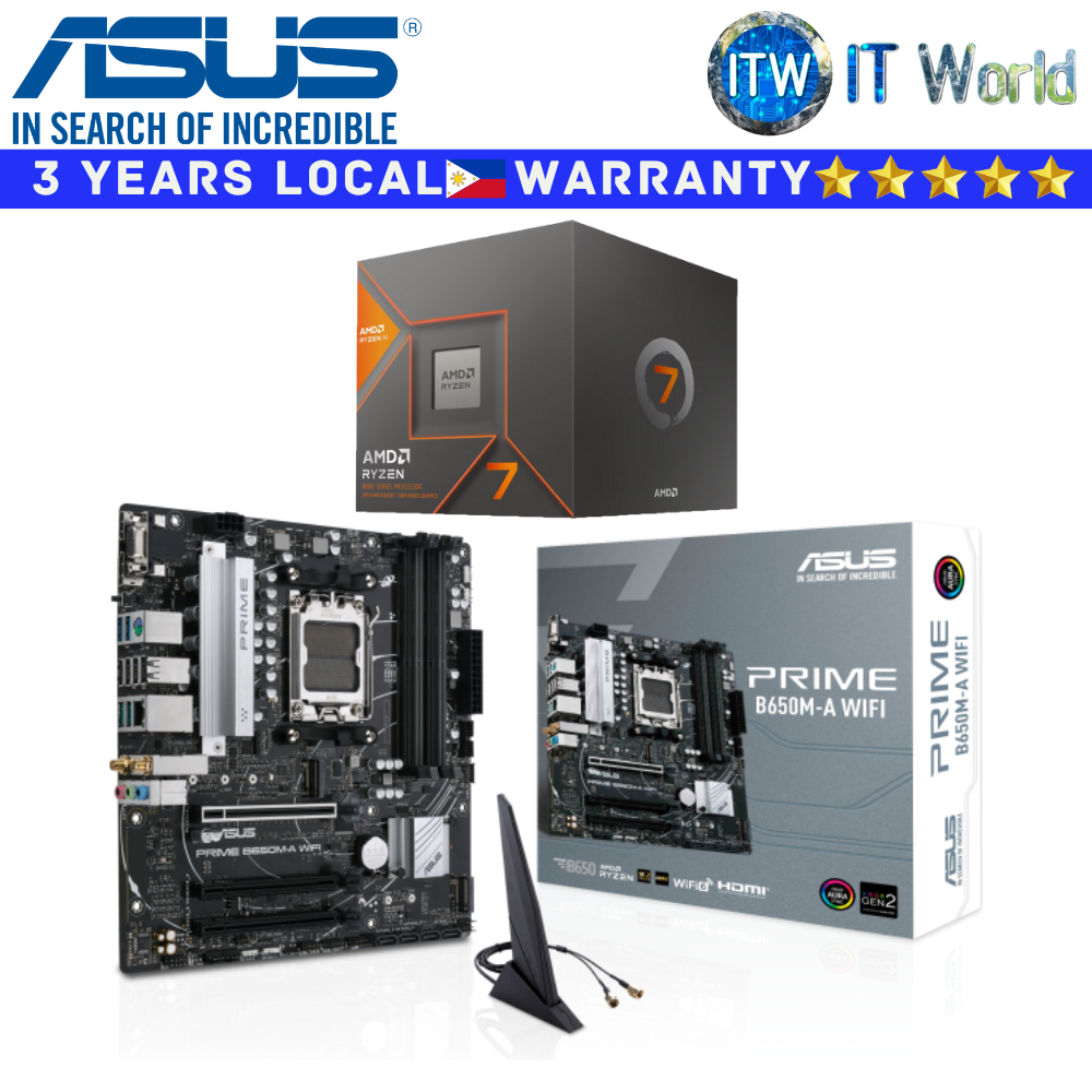 ASUS Bundle Ryzen Motherboard AMD 7 8700G with ASUS Prime B650M-A Wifi