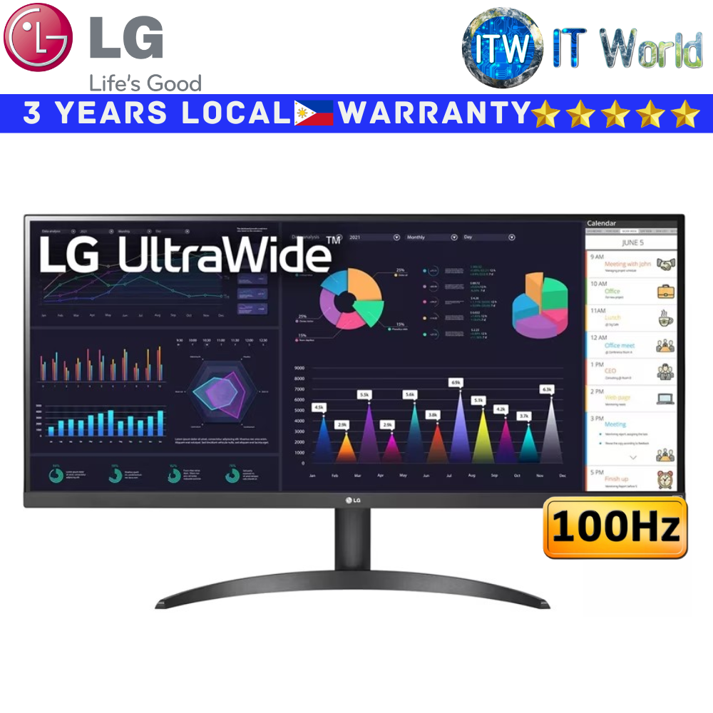 LG Monitor UltraWide FHD 34WQ500-B 34&quot; (2560 x 1080) / 100Hz / IPS / 5ms GTG with AMD FreeSync