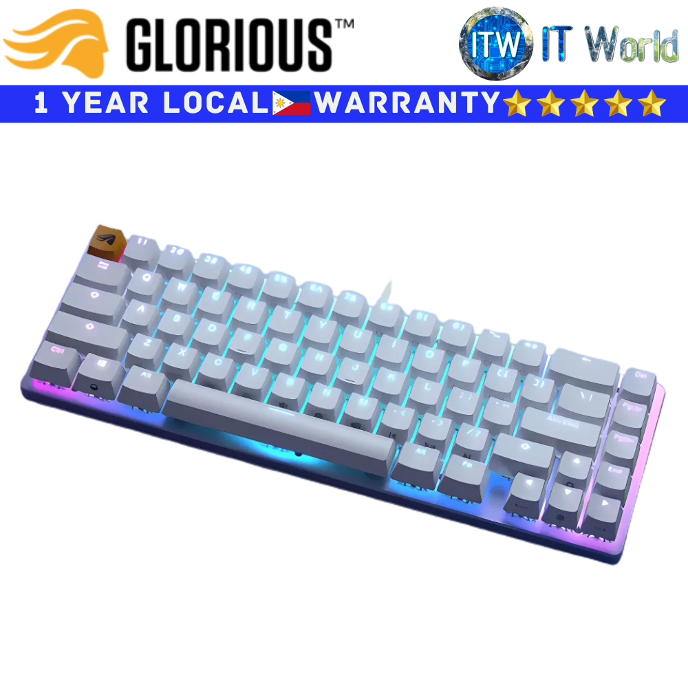 Glorious Wired Mechanical Gaming Keyboard GMMK2 White Pre-Built Compact 65% (Fox Switch)