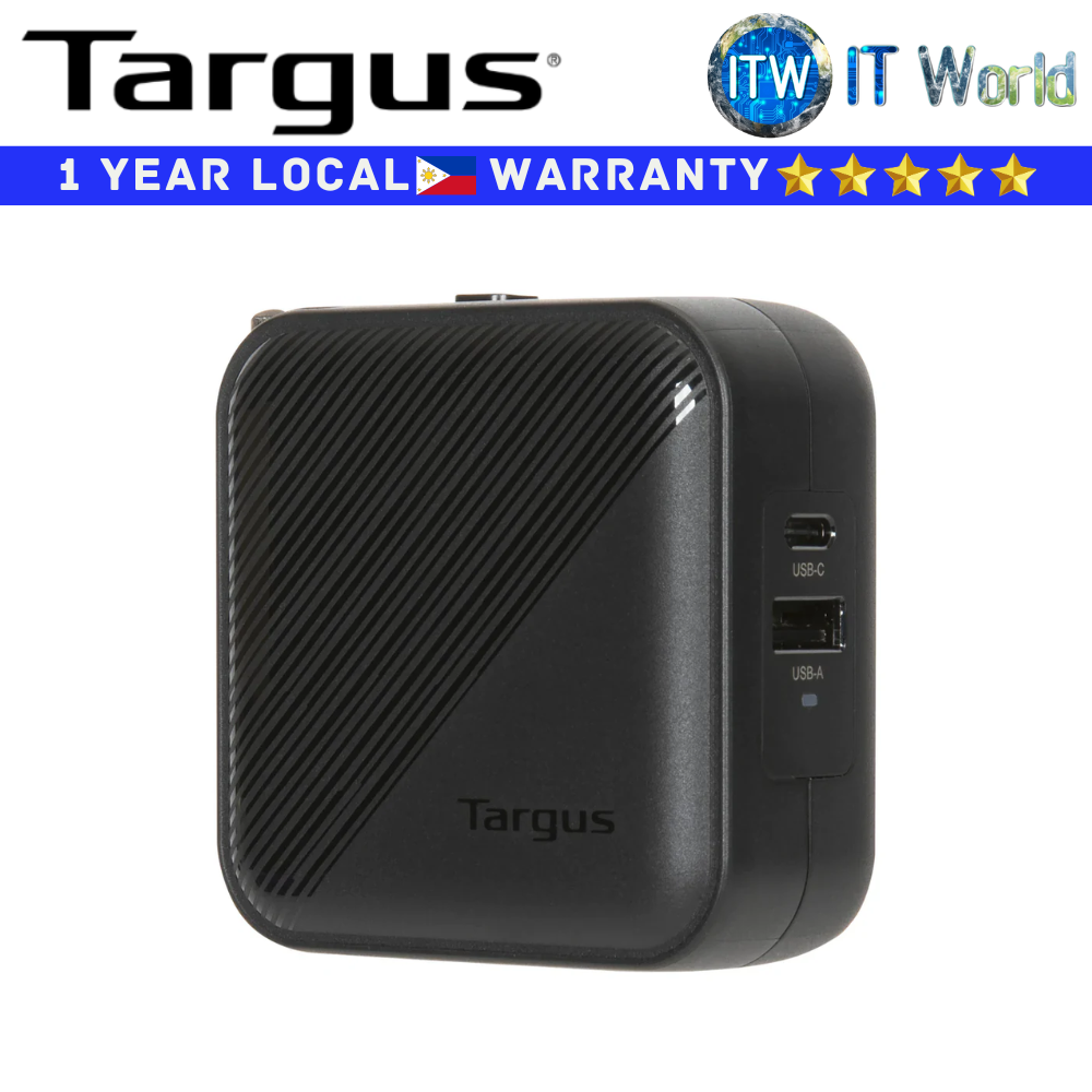 Targus Charger APA803AP Power Elite 65W GaN Wall Charger Multiple Device Charging (APA803AP)