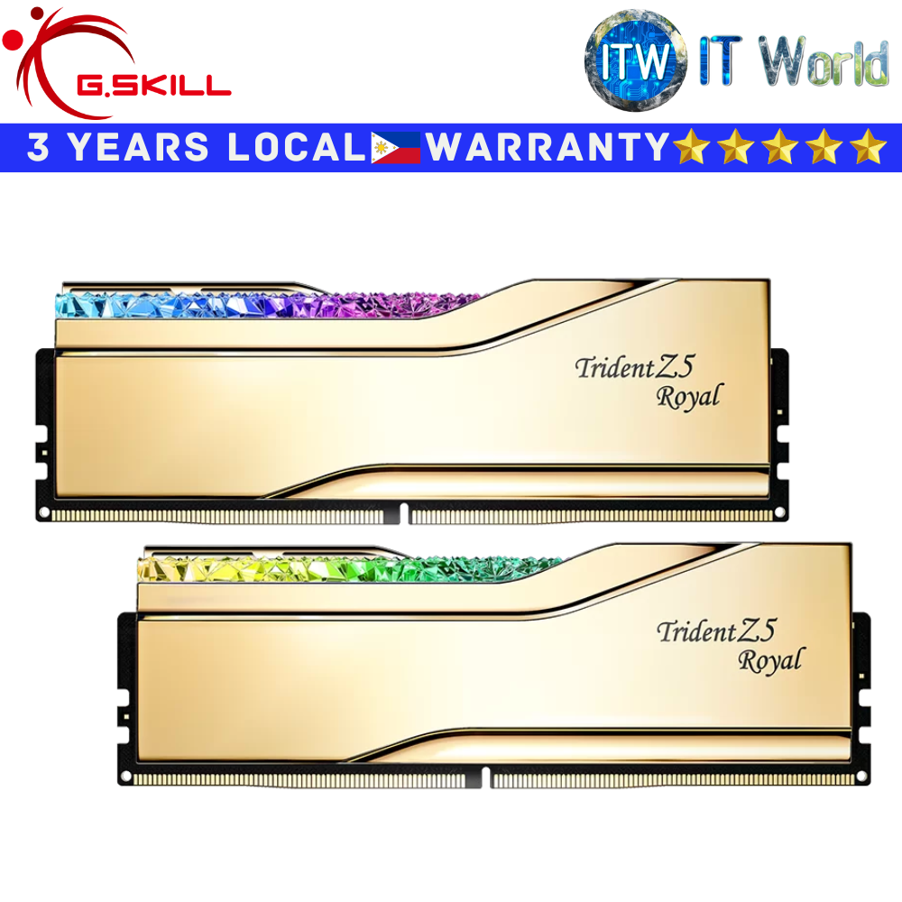 G.Skill DDR5 RAM 32GB (2x16GB) 7200Mhz Trident Z5 Royal Memory (F5-7200J3445G16GX2-TR5G)