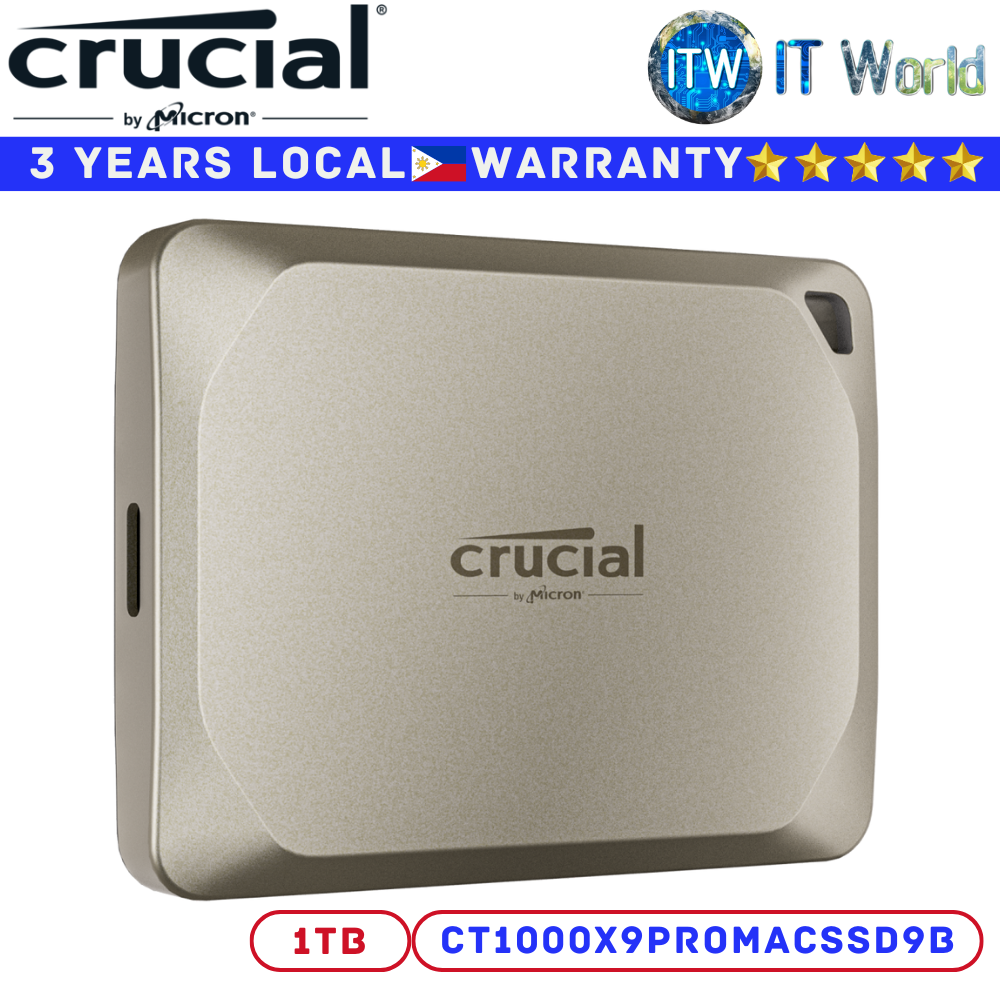 Crucial 1TB Portable SSD X9 Pro for Mac External USB 3.2 Gen-2 (10Gb/s)(CT1000X9PROMACSSD9B)