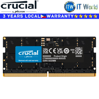 Crucial DDR5 RAM 24GB (1x24GB) 5600Mhz Unbuffered Single SODIMM Laptop Memory (CT24G56C46S5)