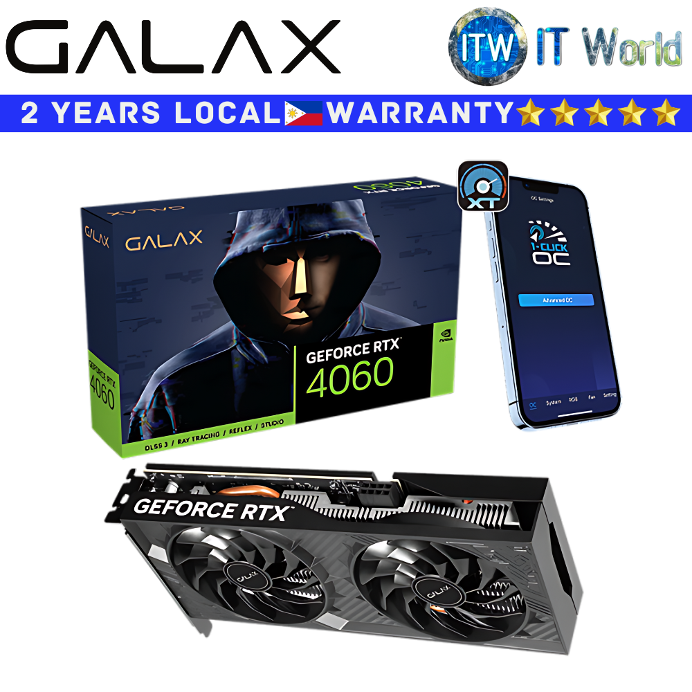 Galax RTX 4060 1-Click OC 2X V2 8GB GDDR6 Geforce Graphic Card (46NSL8MD9NXV)