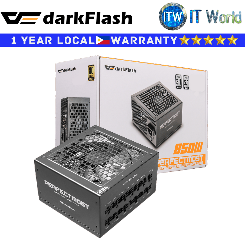 Darkflash PSU 850Watts Power Supply Unit PMT750 80+ Gold ATX3.1 PCIe5.1 Full Modular