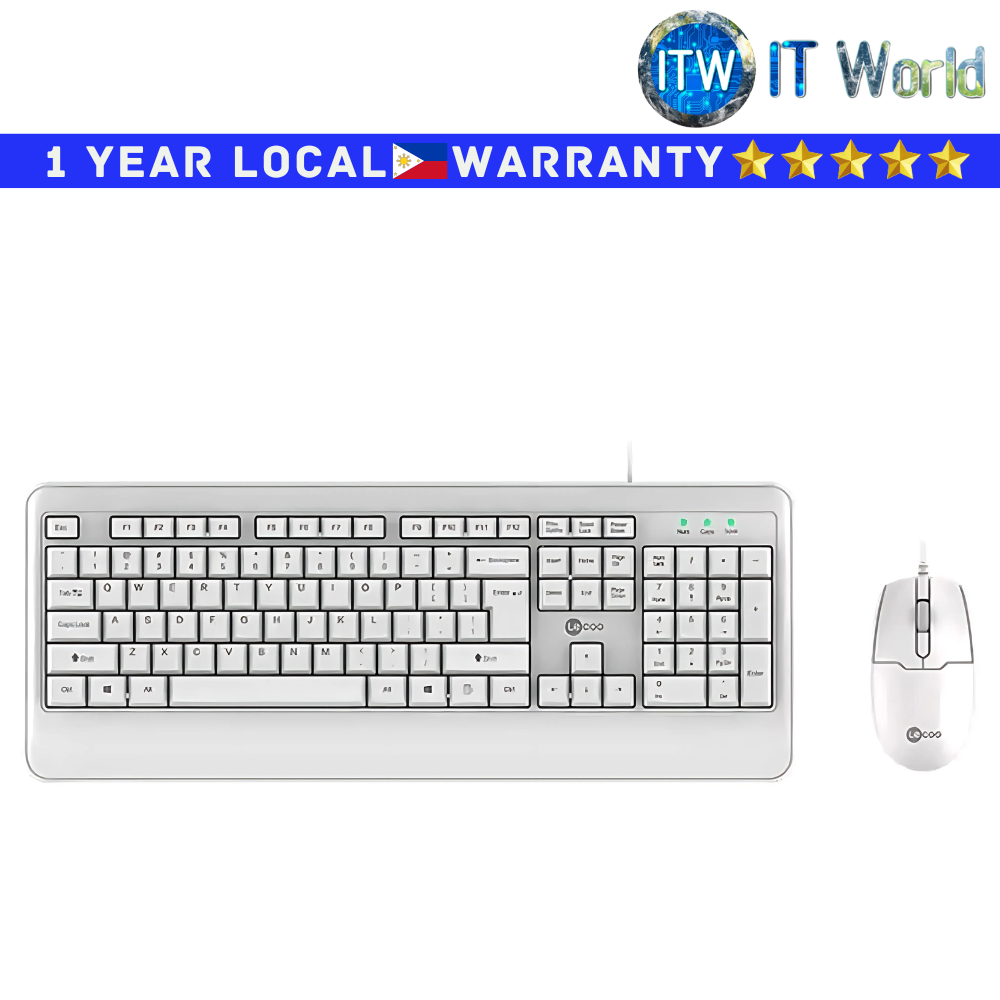 Lecoo Wired Keyboard and Mouse Combo CM104 White